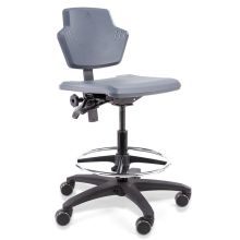 Score werkstoel Spirit 1501 met wieltjes en voetenring Zwart