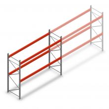 Palletstelling AR T2 2500x3600x1100mm (hxbxd) 2 niveaus 3004kg/niv beginsectie