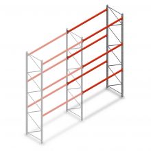 Palletstelling AR T2 4500x2700x1100mm (hxbxd) 3 niveaus 1820kg/niv aanbouwsectie met voorgemonteerde frames