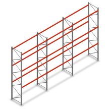 Voordeelrij palletstelling AR T2 5000x8420x1100mm (hxbxd) 3 niveaus 3636kg/niv met voorgemonteerde frames