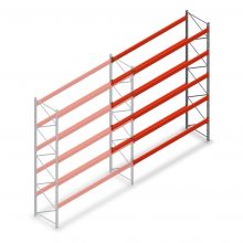 Palletstelling AR T2 5000x3600x1100mm (hxbxd) 5 niveaus 2252kg/niv aanbouwsectie