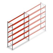 Palletstelling AR T2 5000x3600x1100mm (hxbxd) 5 niveaus 2252kg/niv beginsectie met voorgemonteerde frames