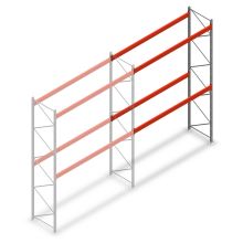 Palletstelling AR T2 5000x3300x1100mm (hxbxd) 2 niveaus 2415kg/niv aanbouwsectie met voorgemonteerde frames