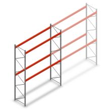 Palletstelling AR T2 5000x3300x1100mm (hxbxd) 2 niveaus 2415kg/niv beginsectie met voorgemonteerde frames