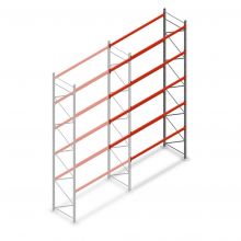 Palletstelling AR T2 6000x2700x1100mm (hxbxd) 5 niveaus 2844kg/niv L2 aanbouwsectie met voorgemonteerde frames