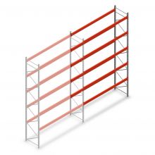 Palletstelling AR T2 6000x3300x1100mm (hxbxd) 5 niveaus 2415kg/niv L2 aanbouwsectie met voorgemonteerde frames