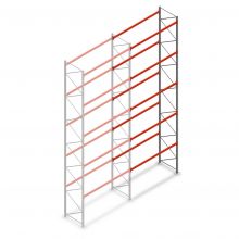 Palletstelling AR T2 8000x2700x1100mm (hxbxd) 5 niveaus 2844kg/niv L2 aanbouwsectie met voorgemonteerde frames