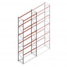 Palletstelling AR T2 8000x2700x1100mm (hxbxd) 5 niveaus 2844kg/niv L2 beginsectie met voorgemonteerde frames