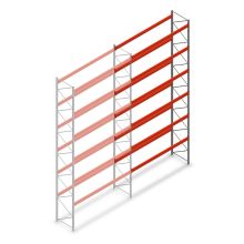 Palletstelling AR T2 8000x3300x1100mm (hxbxd) 6 niveaus 2415kg/niv L2 aanbouwsectie