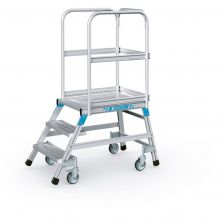 Verrijdbare platformtrap Zarges aluminium enkel 3 treden 720 mm