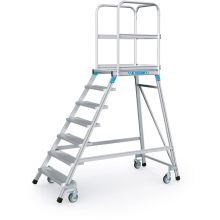 Verrijdbare platformtrap Zarges aluminium enkel 7 treden 1680 mm