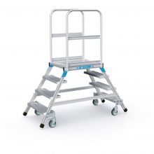 Verrijdbare platformtrap Zarges aluminium dubbel 2x4 treden 960 mm