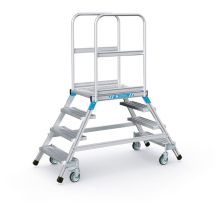 Verrijdbare platformtrap Zarges aluminium dubbel 2x4 treden 960 mm