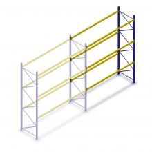 Gebruikte Esmena palletstelling 4950x3600x1000mm (hxbxd) 3 niveaus aanbouwsectie