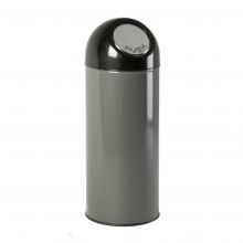 Afvalbak met pushdeksel 55 liter metallic-zwart