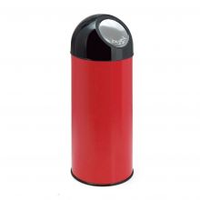 Afvalbak met pushdeksel 55 liter rood-zwart