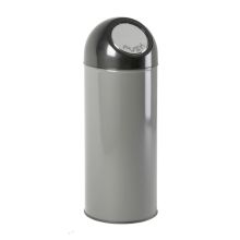Afvalbak met pushdeksel en binnenemmer 55 liter metallic-zwart 