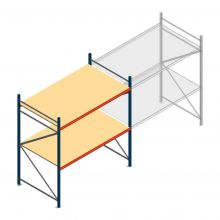 Grootvakstelling AR 2250x2250x1200 mm (hxbxd) 2 niveaus blauw beginsectie met voorgemonteerde frames