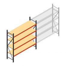 Grootvakstelling AR 2250x1850x600 mm (hxbxd) 4 niveaus antraciet beginsectie met voorgemonteerde frames