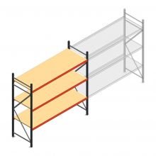 Grootvakstelling AR 2250x2700x800 mm (hxbxd) 3 niveaus antraciet beginsectie met voorgemonteerde frames