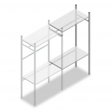 Confectiestelling Medium Duty 2000x1000x500 mm (hxbxd) 1 stang 2 legborden aanbouwsectie