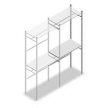 Confectiestelling Medium Duty 2500x1000x500 mm (hxbxd) 2 stangen 2 legborden aanbouwsectie