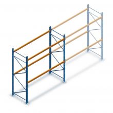 Gebruikte JH MPB palletstelling 3000x2800x1100mm (hxbxd) 2 niveaus beginsectie