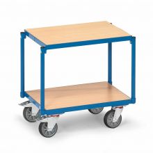 Eurobakken rolplateau 250 kg met 2 gelijke houten etages 605x405