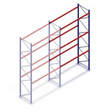 Deels gebruikte Mecalux palletstelling 5000x2700x1100 mm (hxbxd) 3 niveaus aanbouwsectie