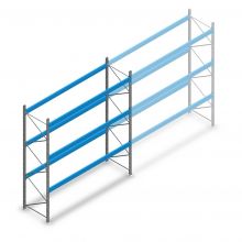 Gebruikte Schaefer palletstelling 5000x3800x1050 mm (hxbxd) 3 niveaus beginsectie