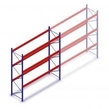 Gebruikte Stow palletstelling 3500x3600x1100mm (hxbxd) 3 niveaus beginsectie