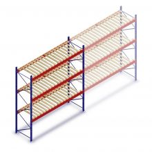 Gebruikte AR T2 palletstelling 3500x3600x1100mm (hxbxd) 3 niveaus beginsectie met vlonders