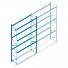 Gebruikte Dexion Speedlock palletstelling 4650x3600x1100 mm (hxbxd) 3 niveaus beginsectie