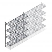 Hygiënische stelling 5711 1800x1070x460 mm (hxbxd) 4 niveaus beginsectie