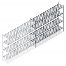 Hygiënische stelling 5711 1800x1490x460 mm (hxbxd) 4 niveaus aanbouwsectie