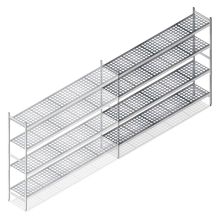 Hygiënische stelling 5711 1800x1490x460 mm (hxbxd) 4 niveaus aanbouwsectie