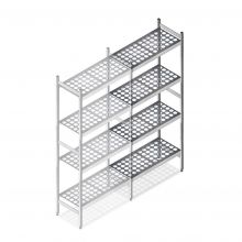 Hygiënische stelling 5711 1800x650x360 mm (hxbxd) 4 niveaus aanbouwsectie