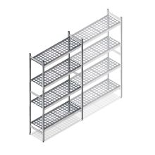 Hygiënische stelling 5711 1800x890x360 mm (hxbxd) 4 niveaus beginsectie