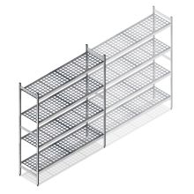 Hygiënische stelling 6611 1800x1200x460 mm (hxbxd) 4 niveaus beginsectie