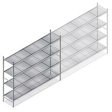 Hygiënische stelling 6611 1800x1620x560 mm (hxbxd) 4 niveaus beginsectie