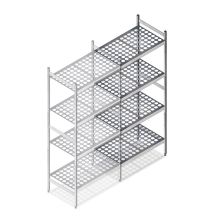 Hygiënische stelling 6611 1800x780x560 mm (hxbxd) 4 niveaus aanbouwsectie