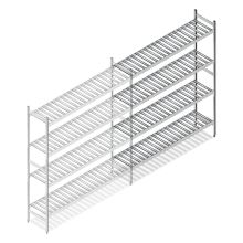 Hygiënische stelling 6811 1800x1080x360 mm (hxbxd) 4 niveaus aanbouwsectie