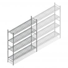 Hygiënische stelling 6811 1800x1080x360 mm (hxbxd) 4 niveaus beginsectie