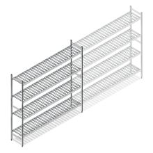 Hygiënische stelling 6811 1800x1500x360 mm (hxbxd) 4 niveaus beginsectie