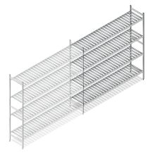 Hygiënische stelling 6811 1800x1500x460 mm (hxbxd) 4 niveaus aanbouwsectie