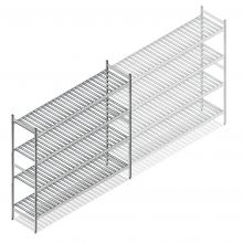 Hygiënische stelling 6811 1800x1500x560 mm (hxbxd) 4 niveaus beginsectie