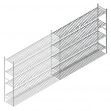 Hygiënische stelling 6811 1800x1620x460 mm (hxbxd) 4 niveaus aanbouwsectie