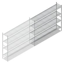 Hygiënische stelling 6811 1800x1740x460 mm (hxbxd) 4 niveaus aanbouwsectie