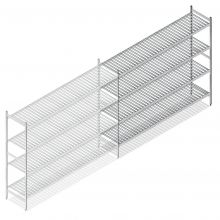 Hygiënische stelling 6811 1800x1740x560 mm (hxbxd) 4 niveaus aanbouwsectie