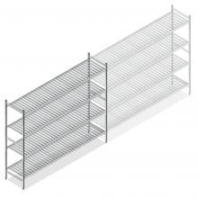 Hygiënische stelling 6811 1800x1740x560 mm (hxbxd) 4 niveaus beginsectie